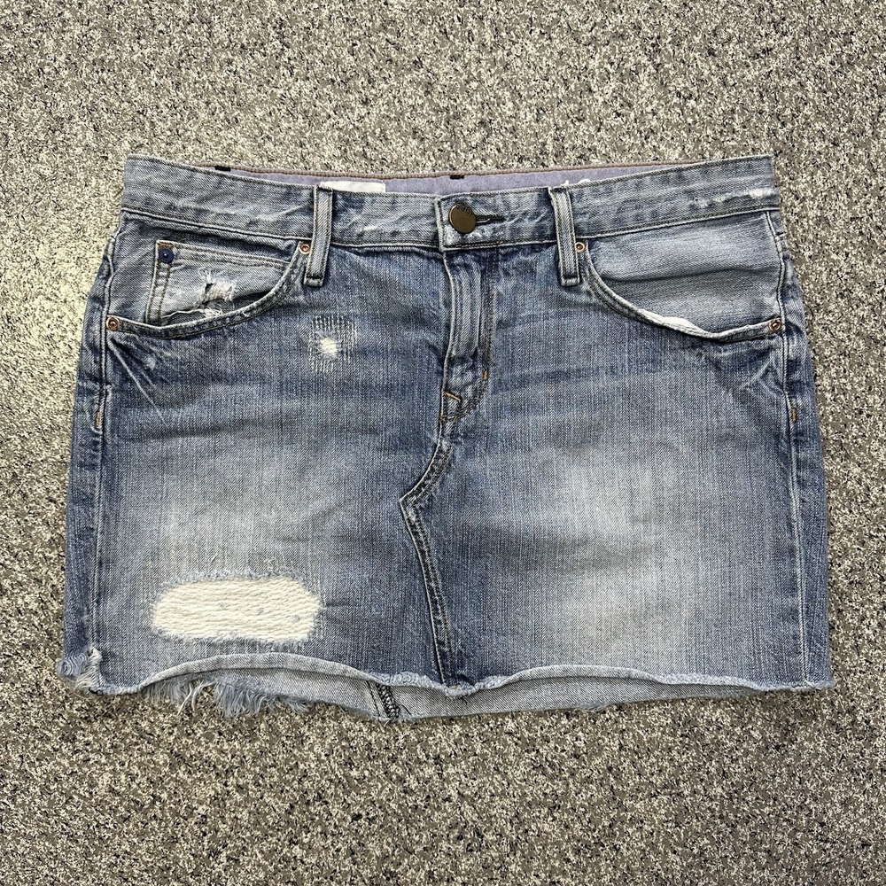 Gap 1969 Skirt Womens 4 27 Mini Distressed Cut Off Light Wash Jean Denim